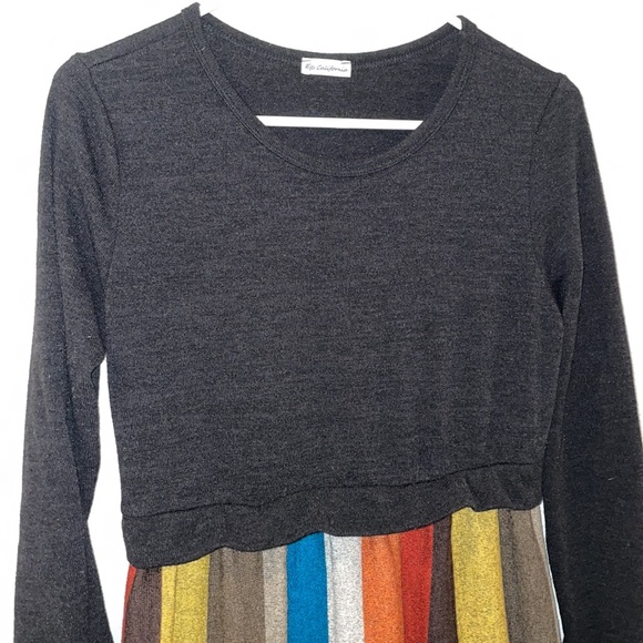 Long Sleeve multi-colored fall dress with pockets size medium - Picture 4 of 8